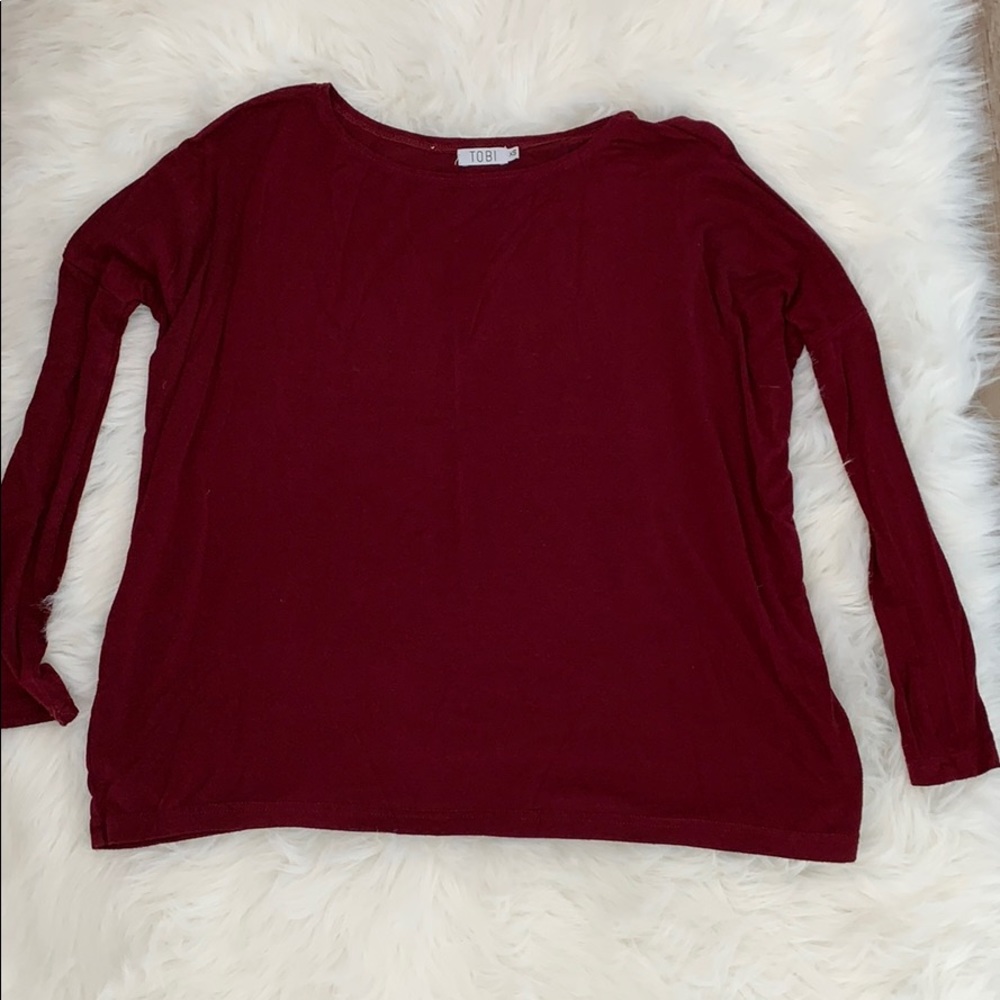 3 for $30 - NWOT Tobi Maroon/Red Long Sleeve Top